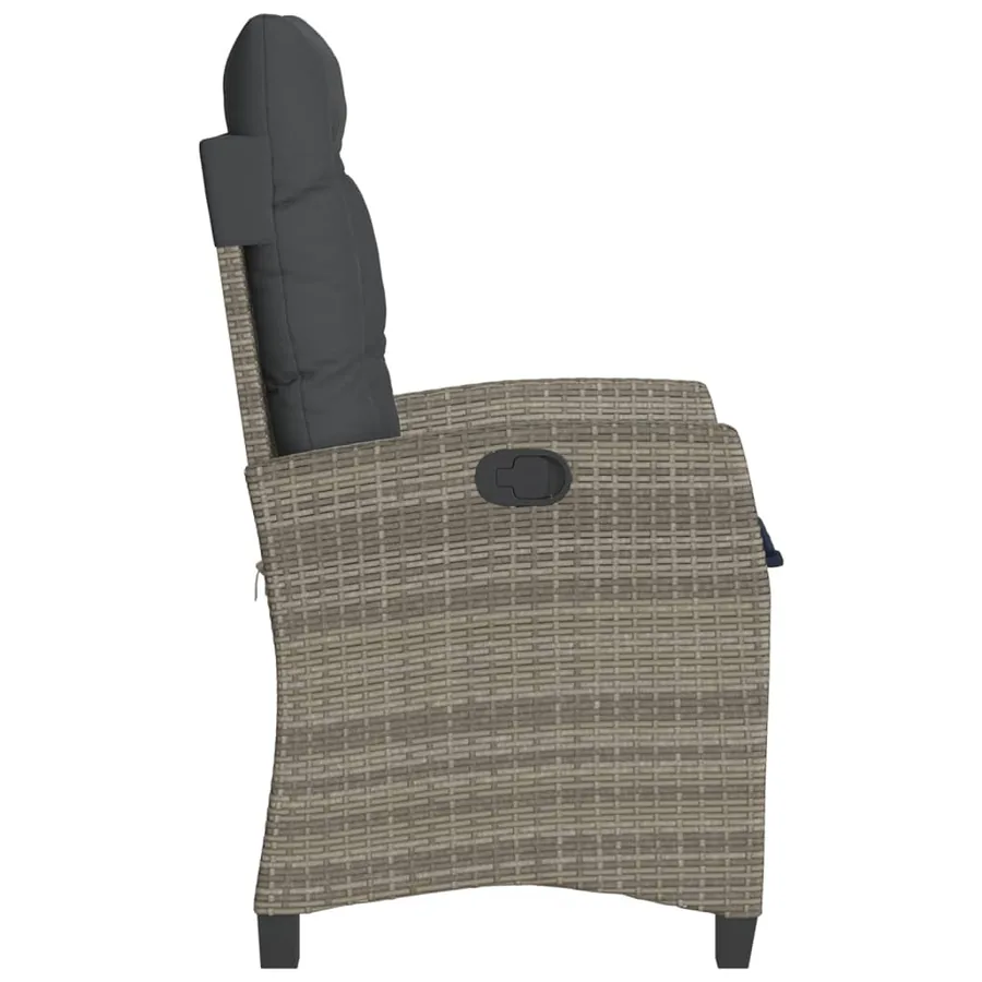Ensemble de bistro 3 pcs avec coussins gris résine tressée - 6