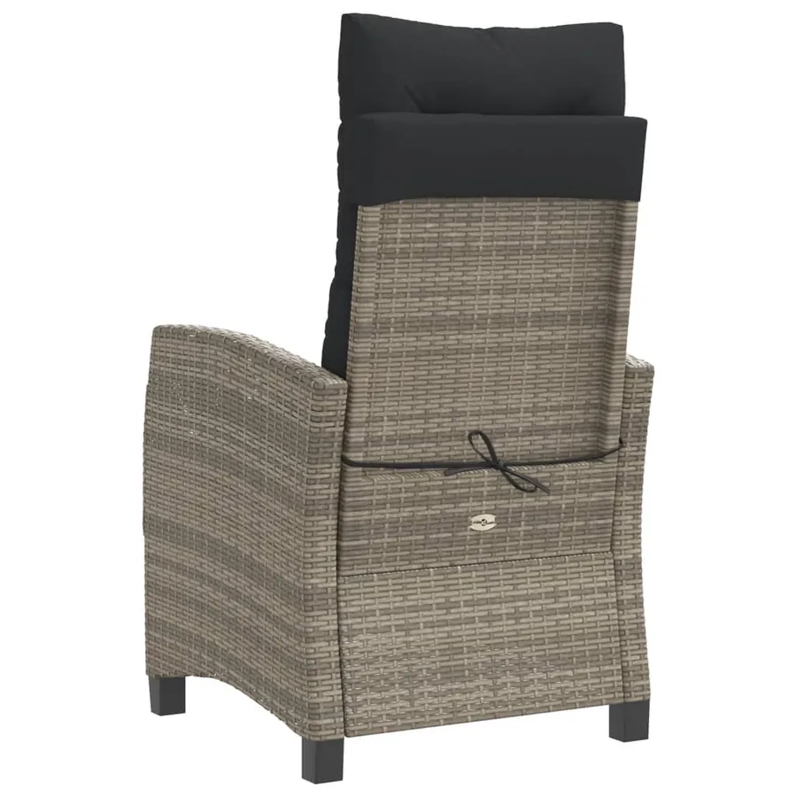Ensemble de bistro 3 pcs avec coussins gris résine tressée - 7