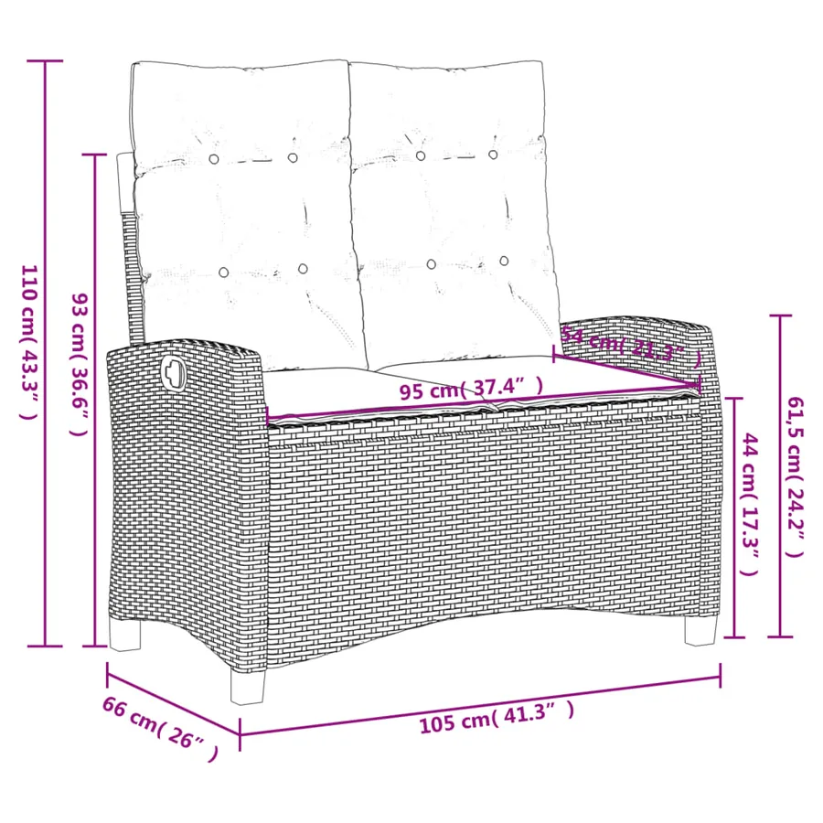 Ensemble à manger de jardin 4 pcs avec coussins noir - 11