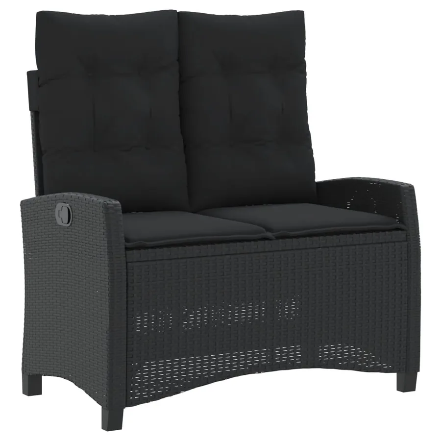Ensemble à manger de jardin 4 pcs avec coussins noir - 3