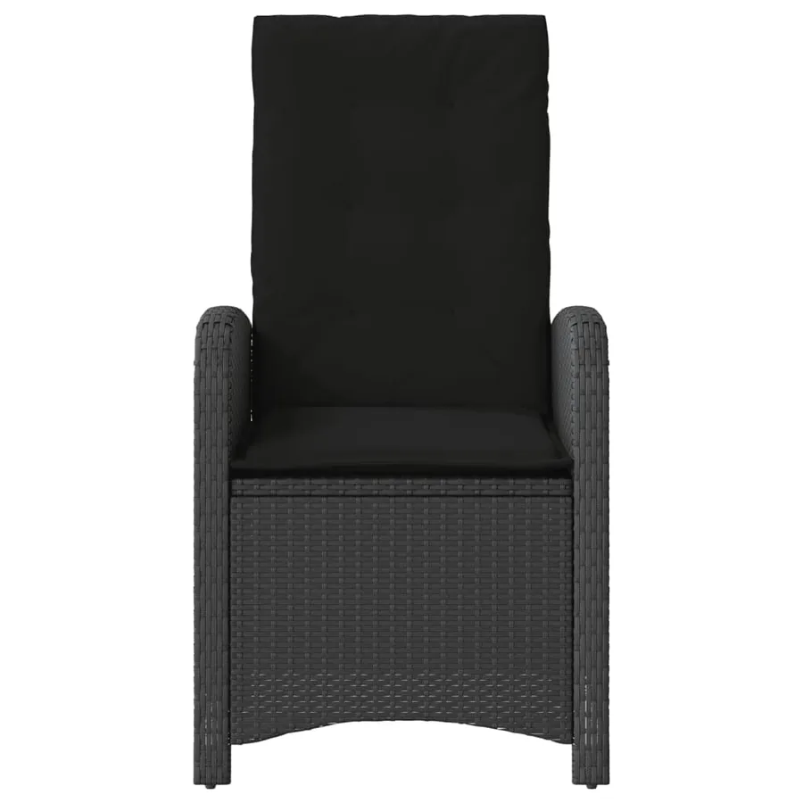 Ensemble de bistro 3 pcs avec coussins noir résine tressée - 5