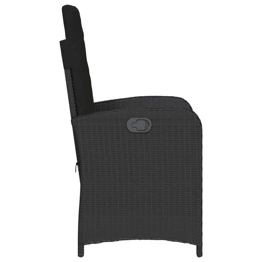 Ensemble de bistro 3 pcs avec coussins noir résine tressée - 6