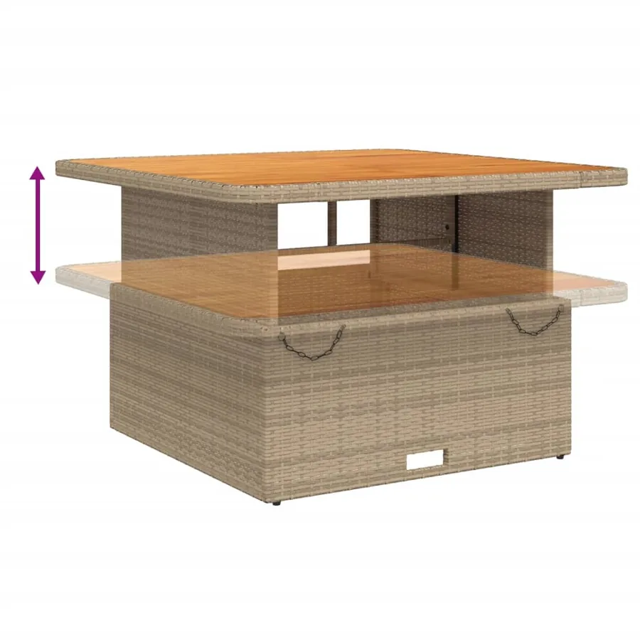 Ensemble à manger de jardin avec coussins 5pcs Beige poly rotin - 7