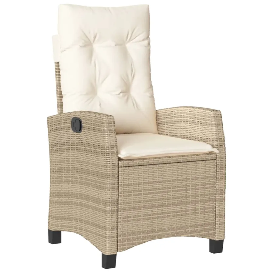 Ensemble à manger de jardin et coussins 7 pcs beige poly rotin - 4