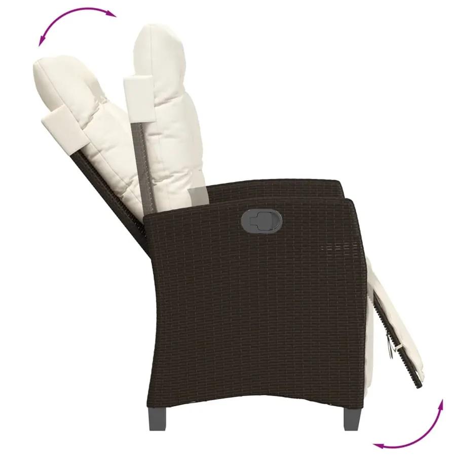 Ensemble à manger de jardin et coussins 7 pcs marron rotin - 7