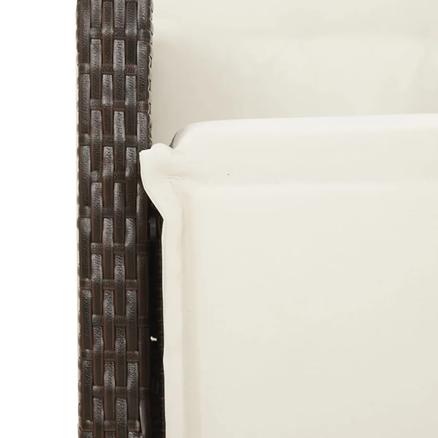 Ensemble à manger de jardin et coussins 7 pcs marron rotin - 9