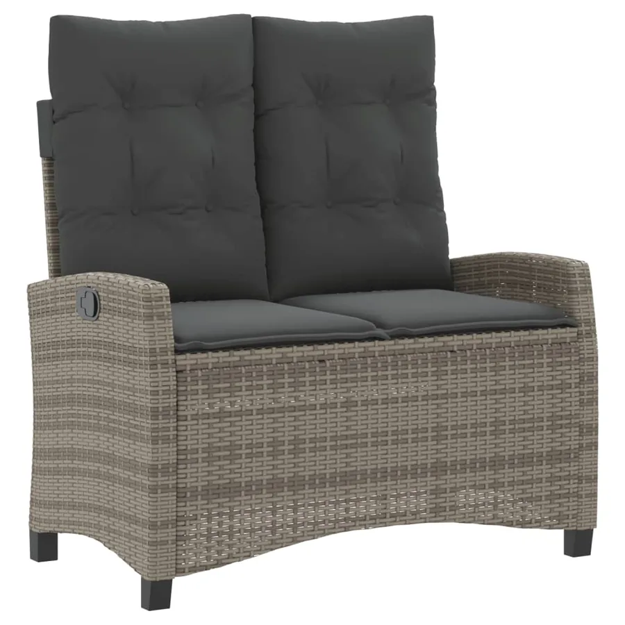 Ensemble à manger jardin 4pcs et coussins Gris Résine tressée - 3