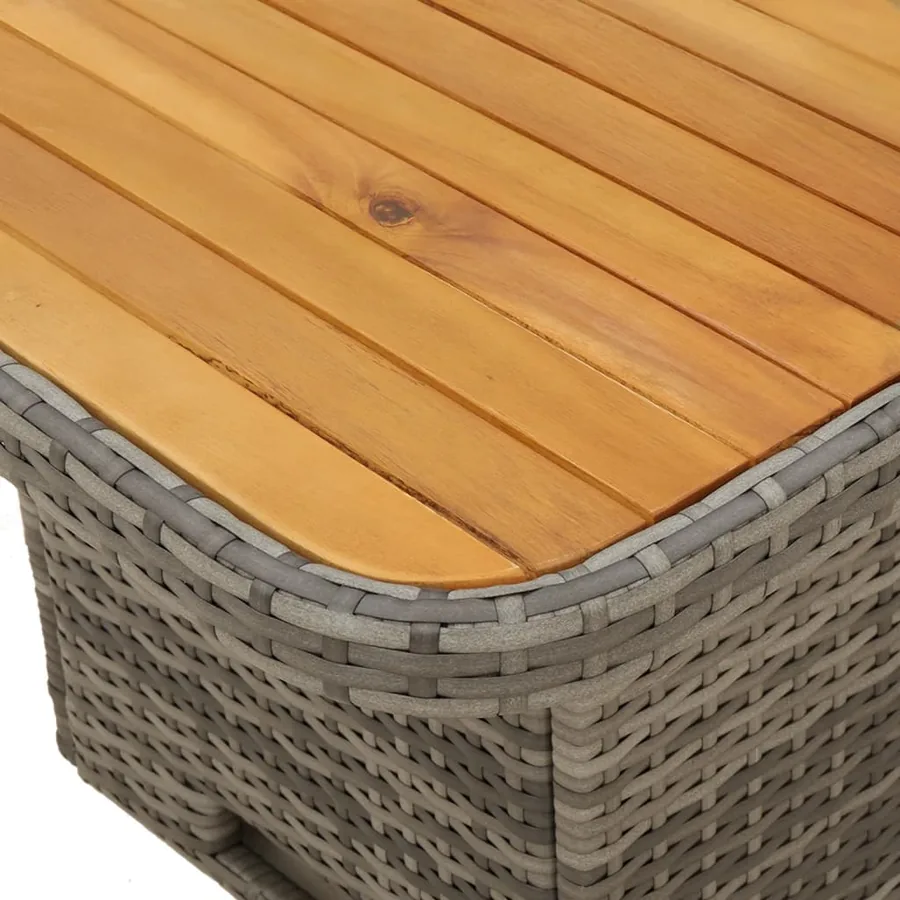 Ensemble à manger jardin 4pcs et coussins Gris Résine tressée - 7