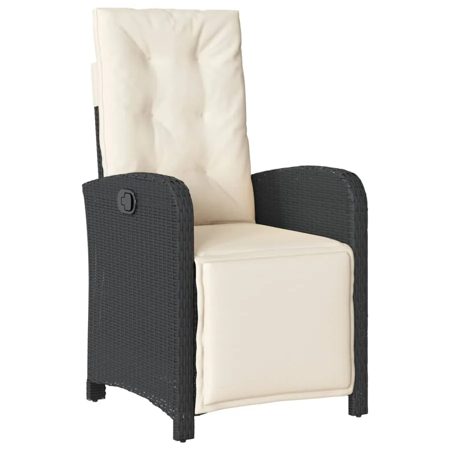 Ensemble à manger de jardin avec coussins 3 pcs Noir - 3