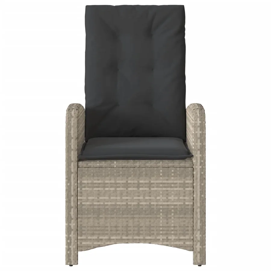 Ensemble de bistro 3 pcs et coussins gris clair résine tressée - 5