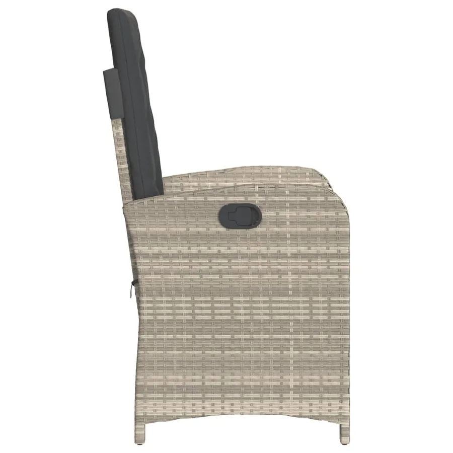 Ensemble de bistro 3 pcs et coussins gris clair résine tressée - 6