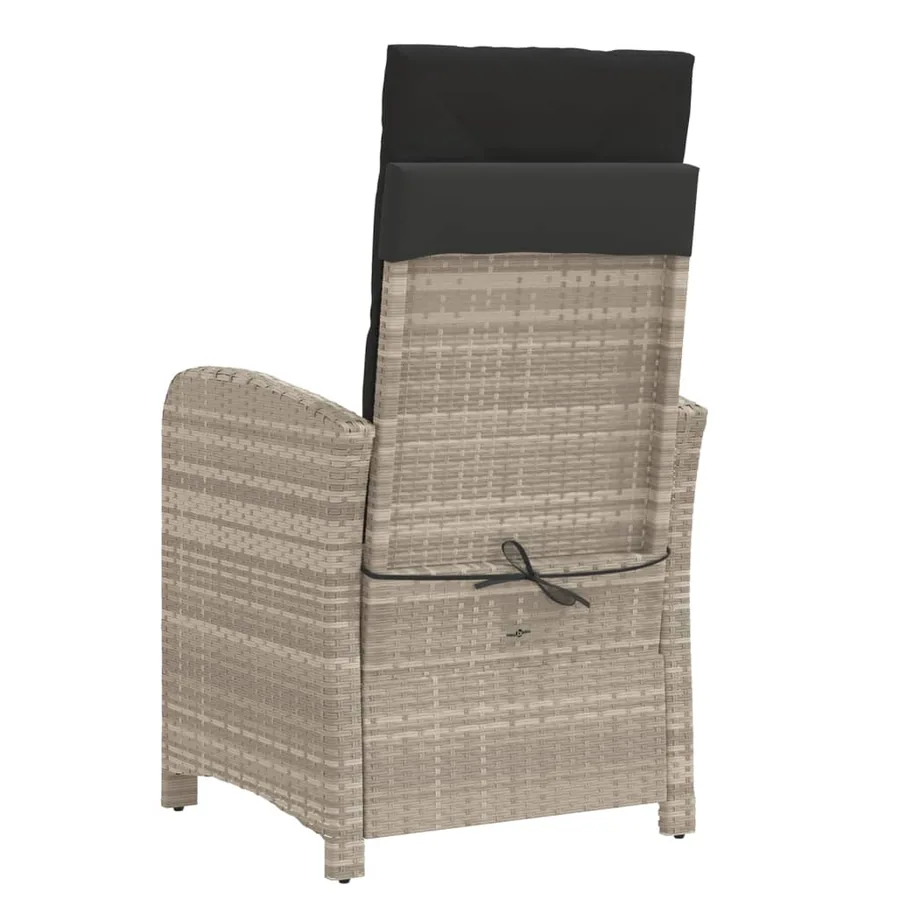 Ensemble de bistro 3 pcs et coussins gris clair résine tressée - 7