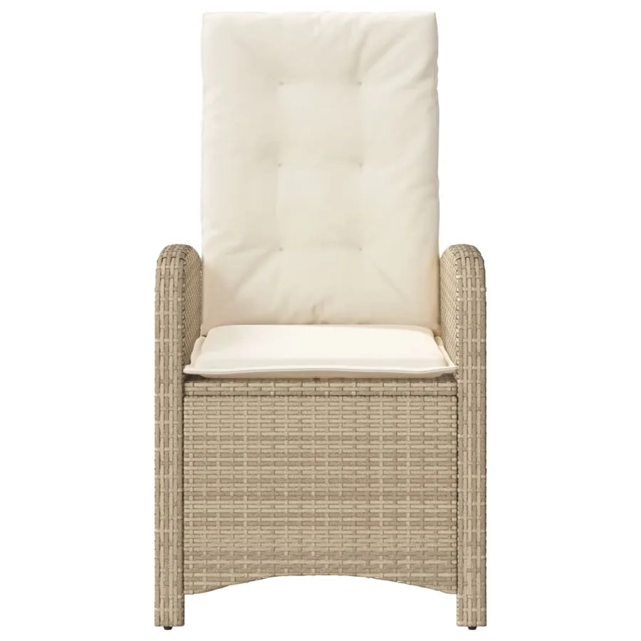 Ensemble de bistro 3 pcs avec coussins beige résine tressée - 5