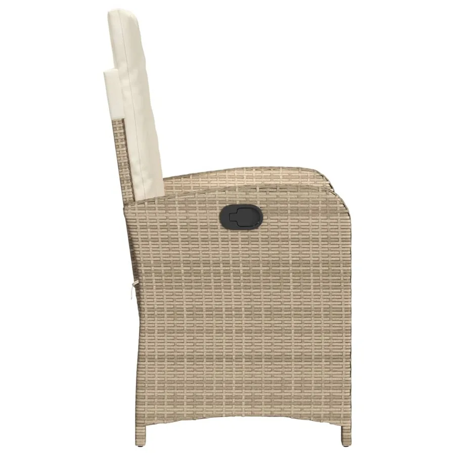 Ensemble de bistro 3 pcs avec coussins beige résine tressée - 6
