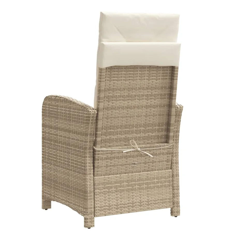 Ensemble de bistro 3 pcs avec coussins beige résine tressée - 7
