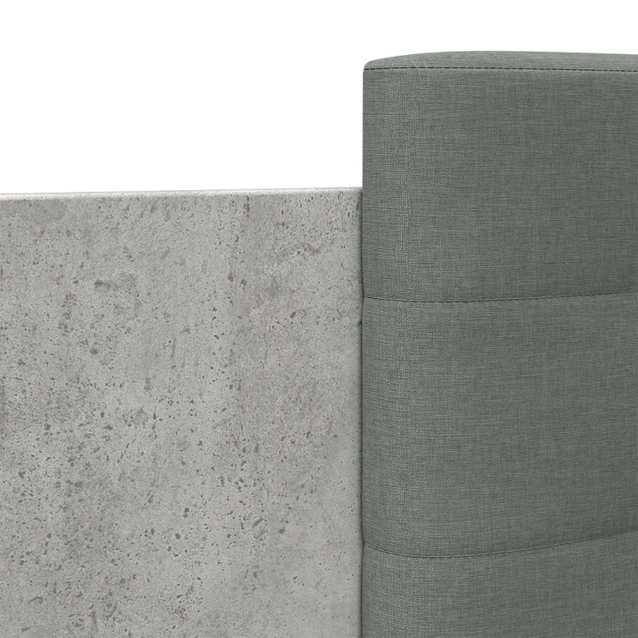 Cadre de lit avec LED sans matelas gris béton 75x190 cm - 9