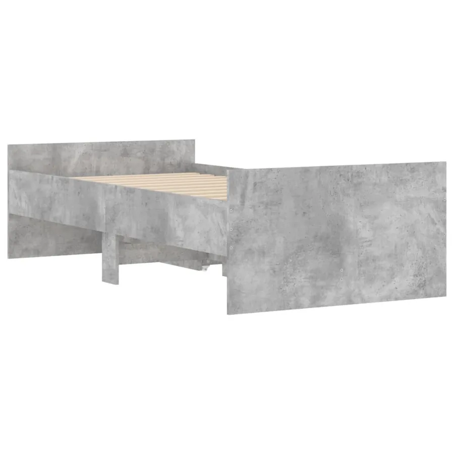 Cadre de lit sans matelas gris béton 75x190 cm - 8