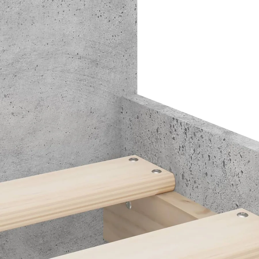 Cadre de lit sans matelas gris béton 75x190 cm - 9