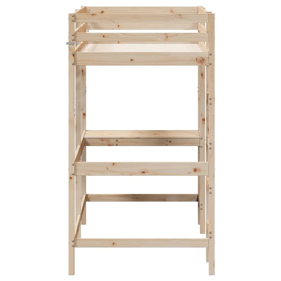 Lit superposé avec bureau 90x200 cm bois de pin massif - 5