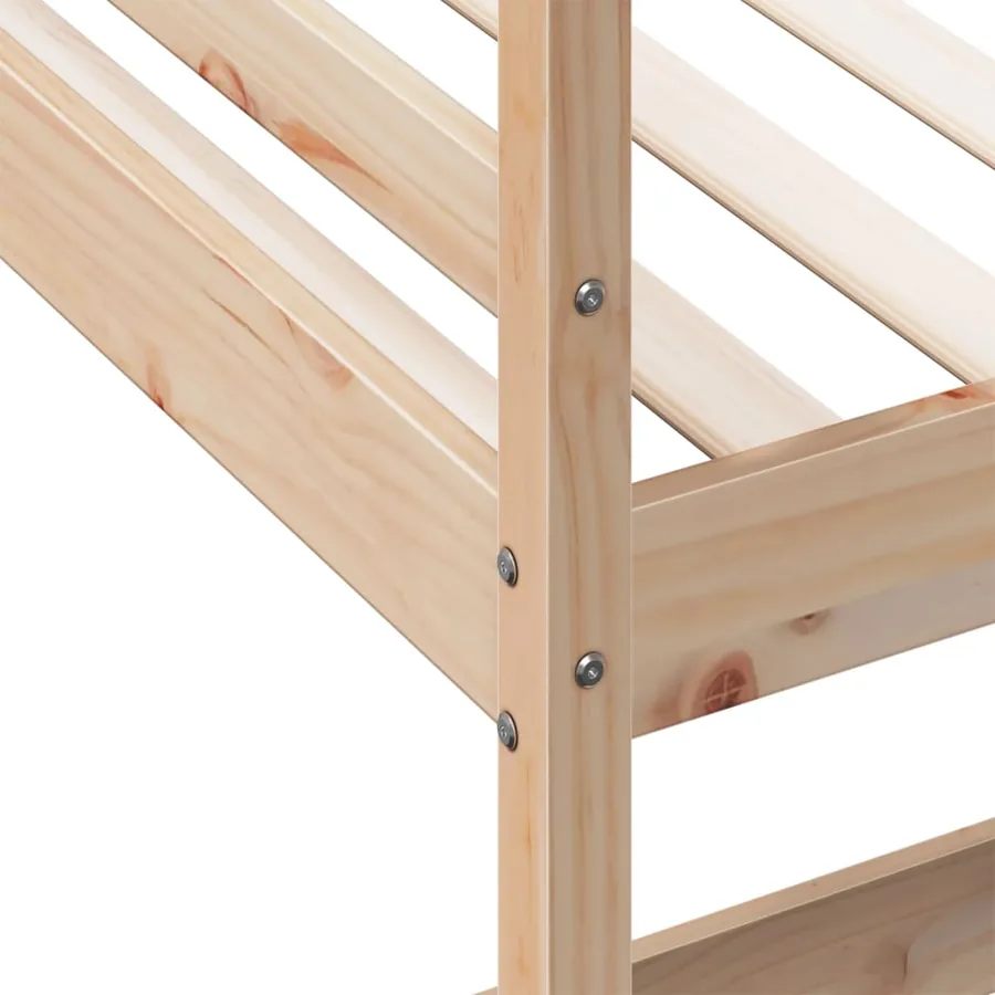 Lit superposé avec bureau 90x200 cm bois de pin massif - 8