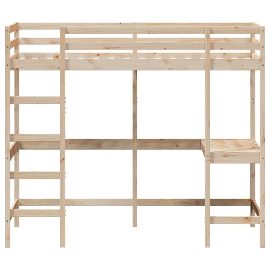 Lit superposé sans matelas 100x200 cm bois massif de pin - 4