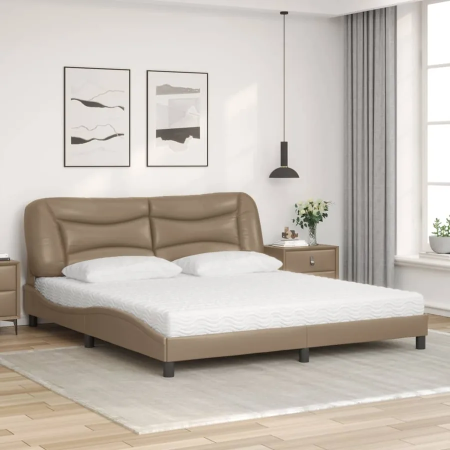Lit avec matelas Hvar cappuccino 180x200 cm similicuir - 3