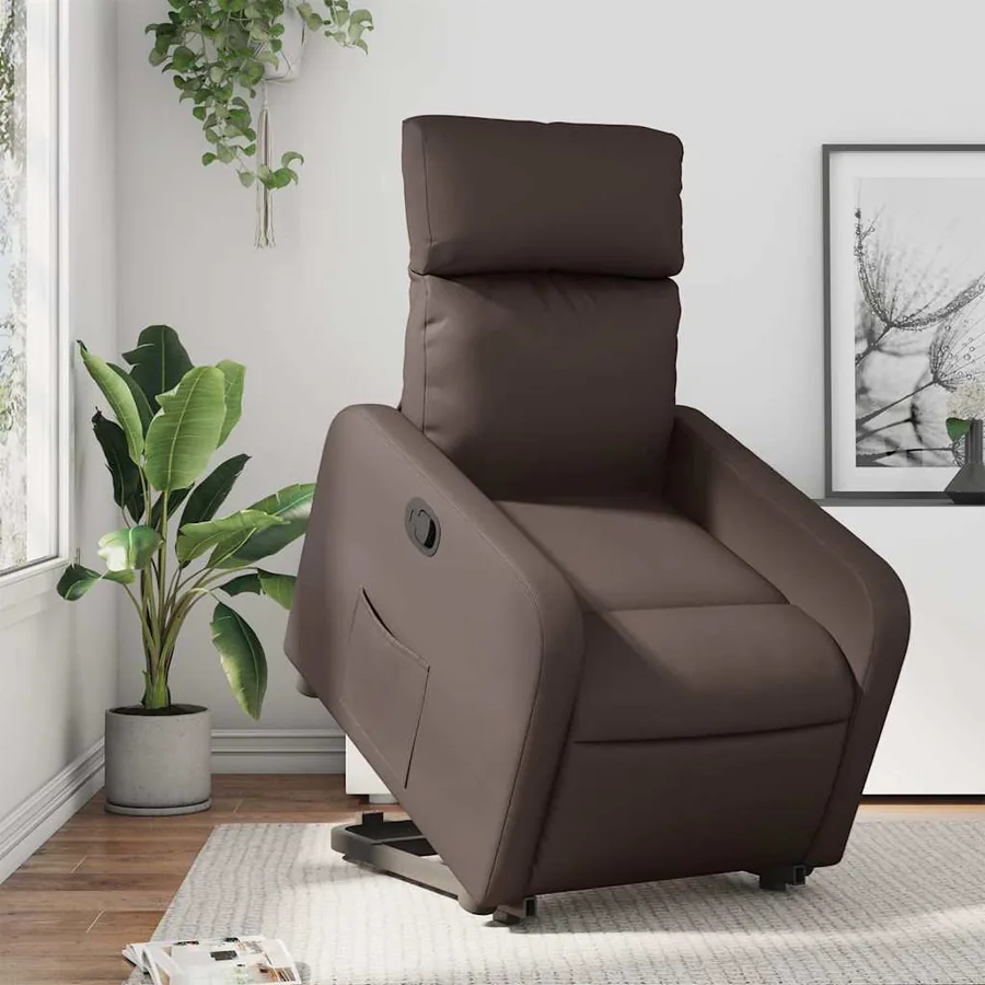 Fauteuil inclinable marron similicuir - 15