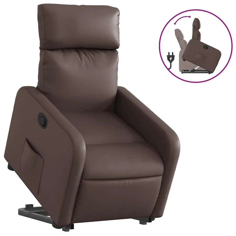 Fauteuil inclinable marron similicuir - 2