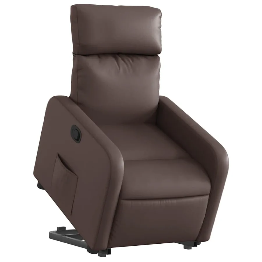 Fauteuil inclinable marron similicuir - 3