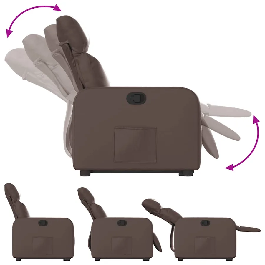 Fauteuil inclinable marron similicuir - 7