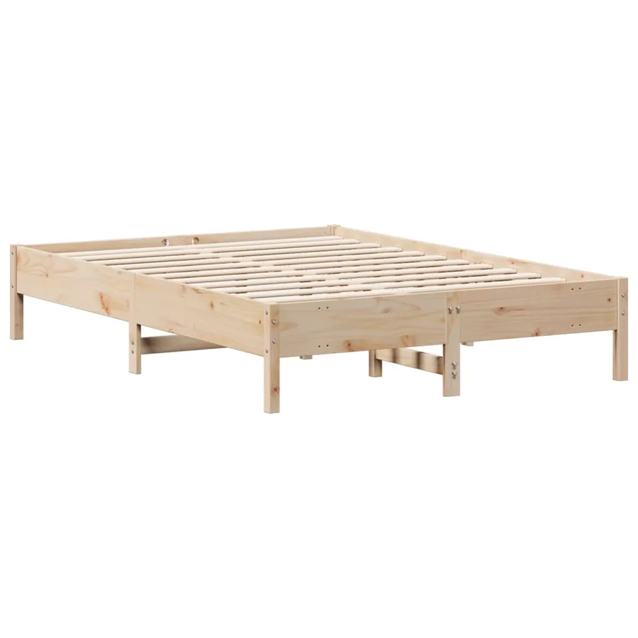 Cadre de lit sans matelas 140x200 cm bois massif de pin - 6