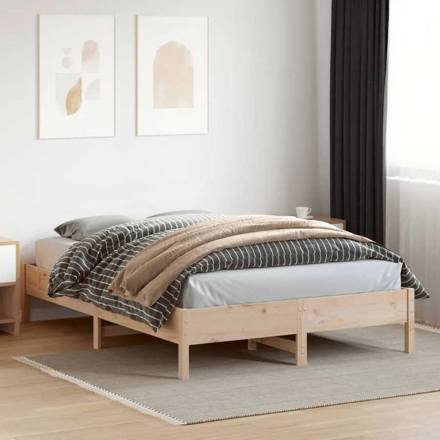 Cadre de lit sans matelas 120x200 cm bois de pin massif - 3
