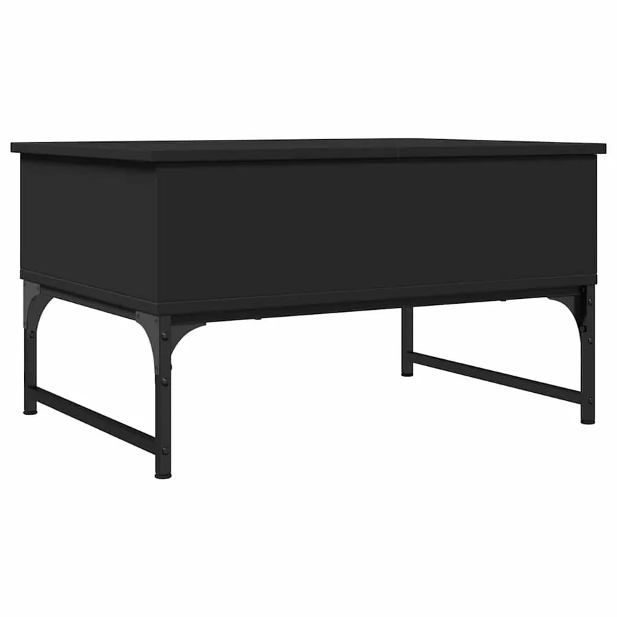 Table basse noir 70x50x40 cm bois d'ingénierie et métal - 2