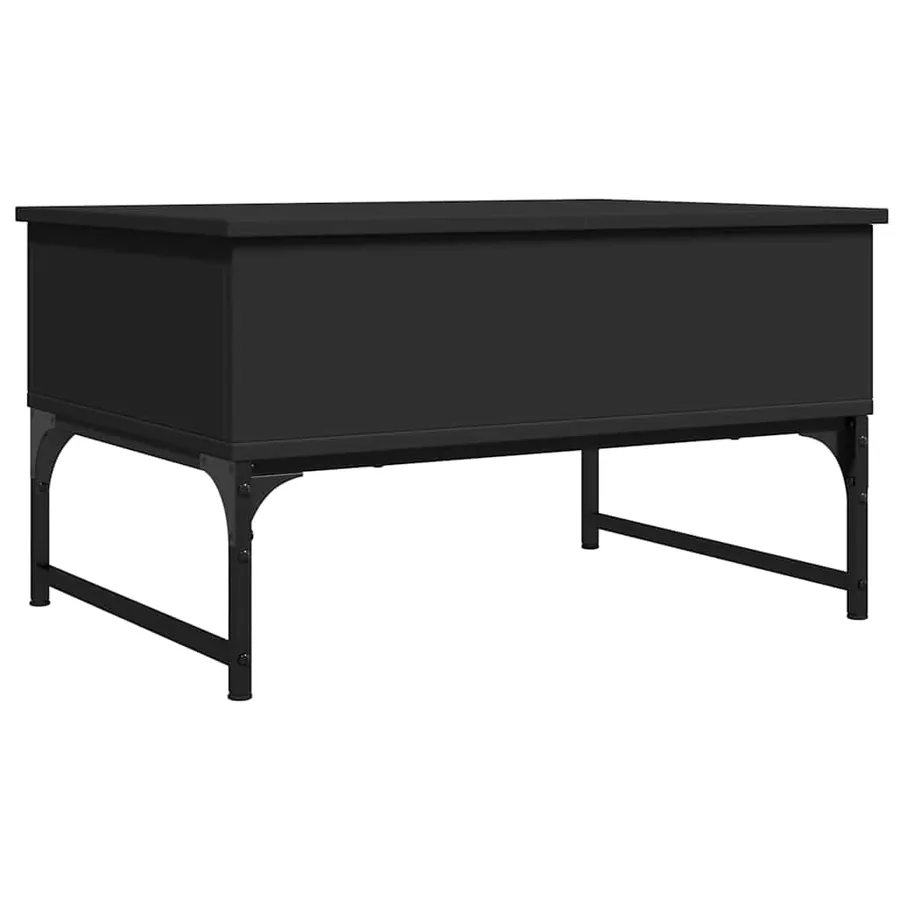 Table basse noir 70x50x40 cm bois d'ingénierie et métal - 7
