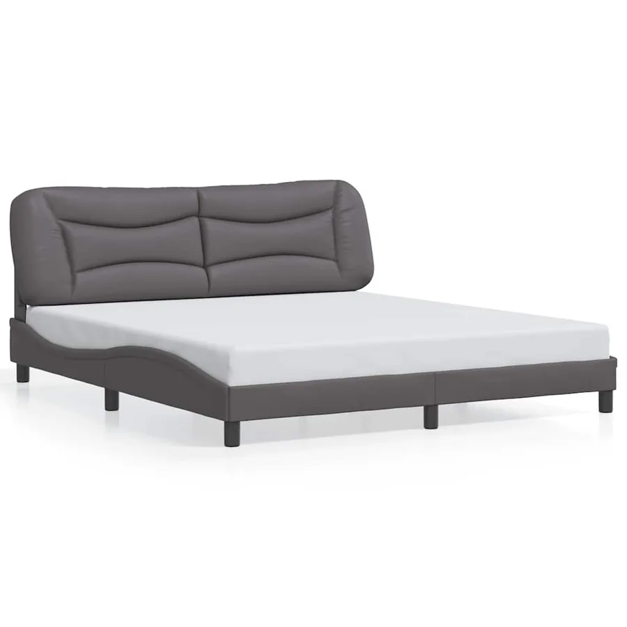 Cadre de lit sans matelas Hvar gris 180x200 cm similicuir - 2
