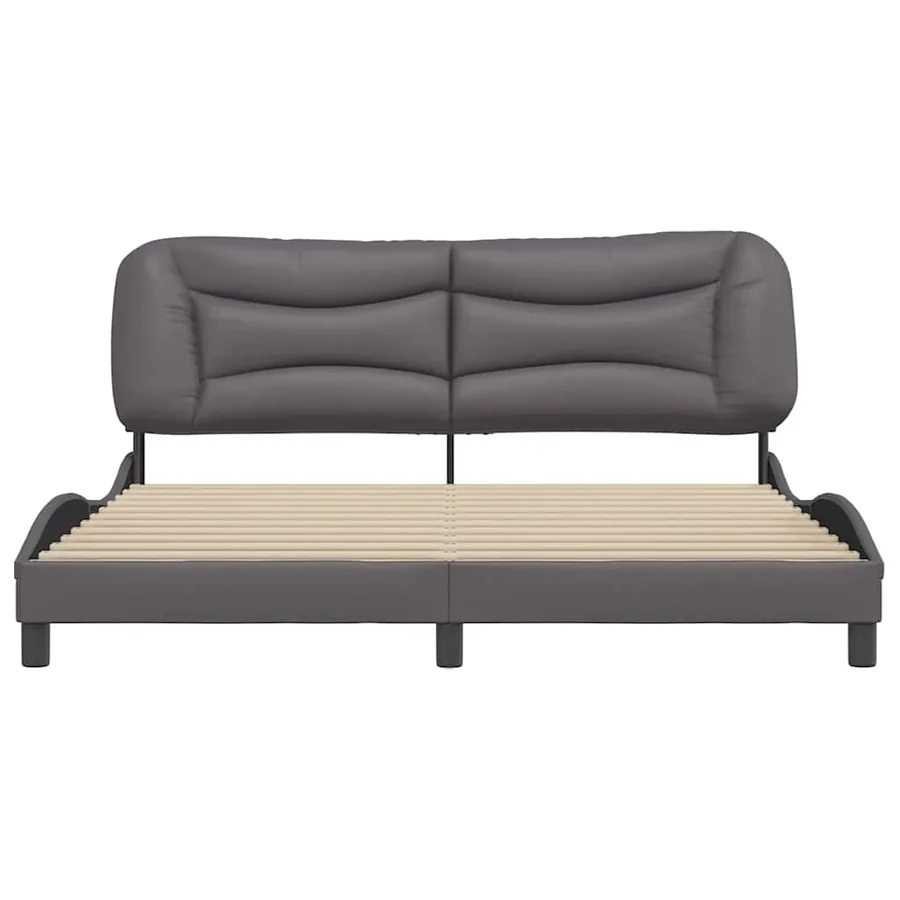 Cadre de lit sans matelas Hvar gris 180x200 cm similicuir - 4