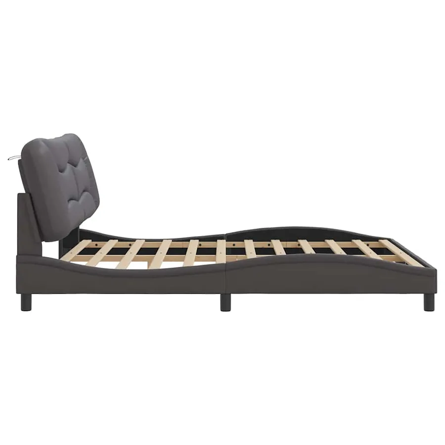 Cadre de lit sans matelas Hvar gris 180x200 cm similicuir - 7