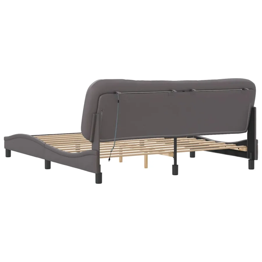 Cadre de lit avec LED sans matelas Hvar gris 180x200 cm - 10