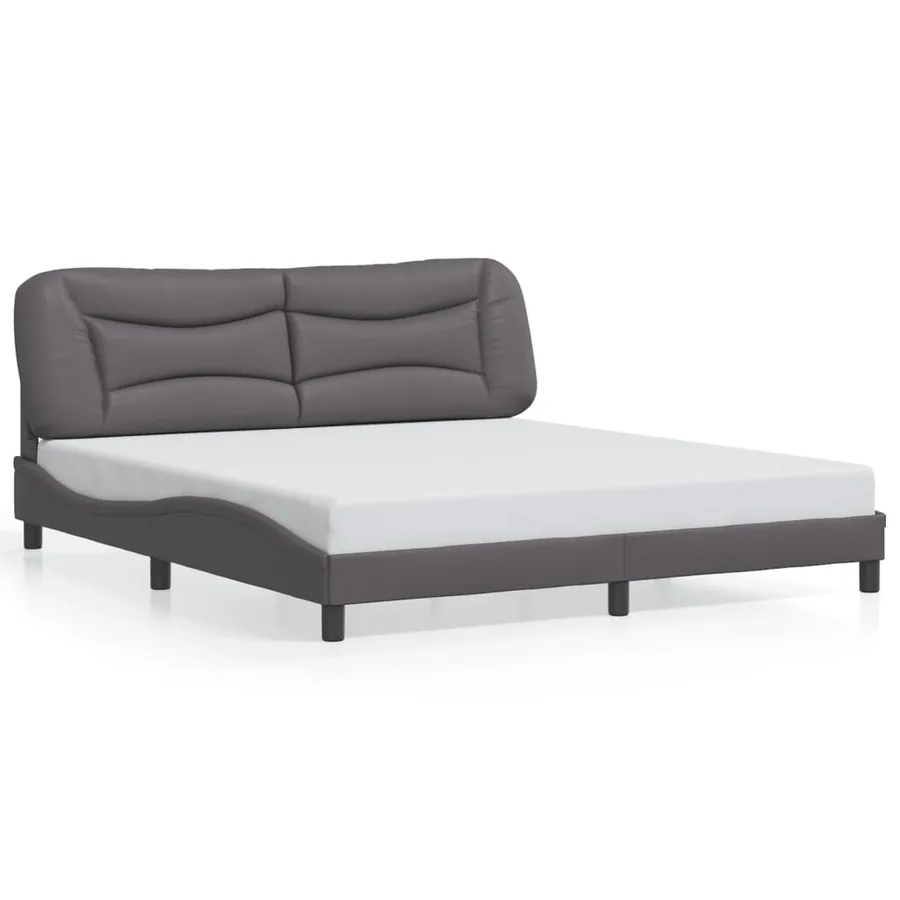 Cadre de lit avec LED sans matelas Hvar gris 180x200 cm - 5