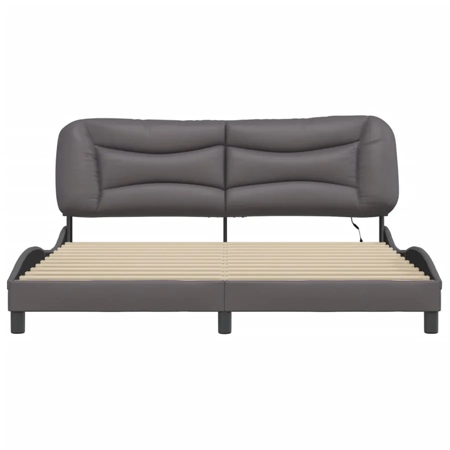Cadre de lit avec LED sans matelas Hvar gris 180x200 cm - 6