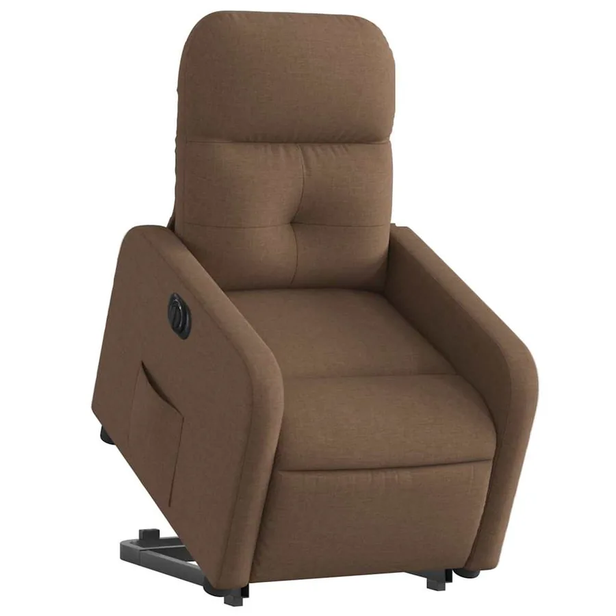 Fauteuil inclinable électrique marron tissu - 3