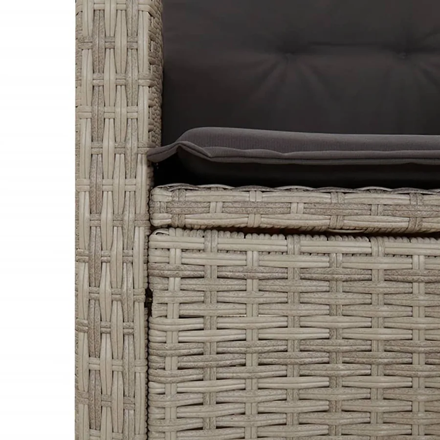 Ensemble à manger de jardin et coussins 5 pcs gris clair rotin - 10