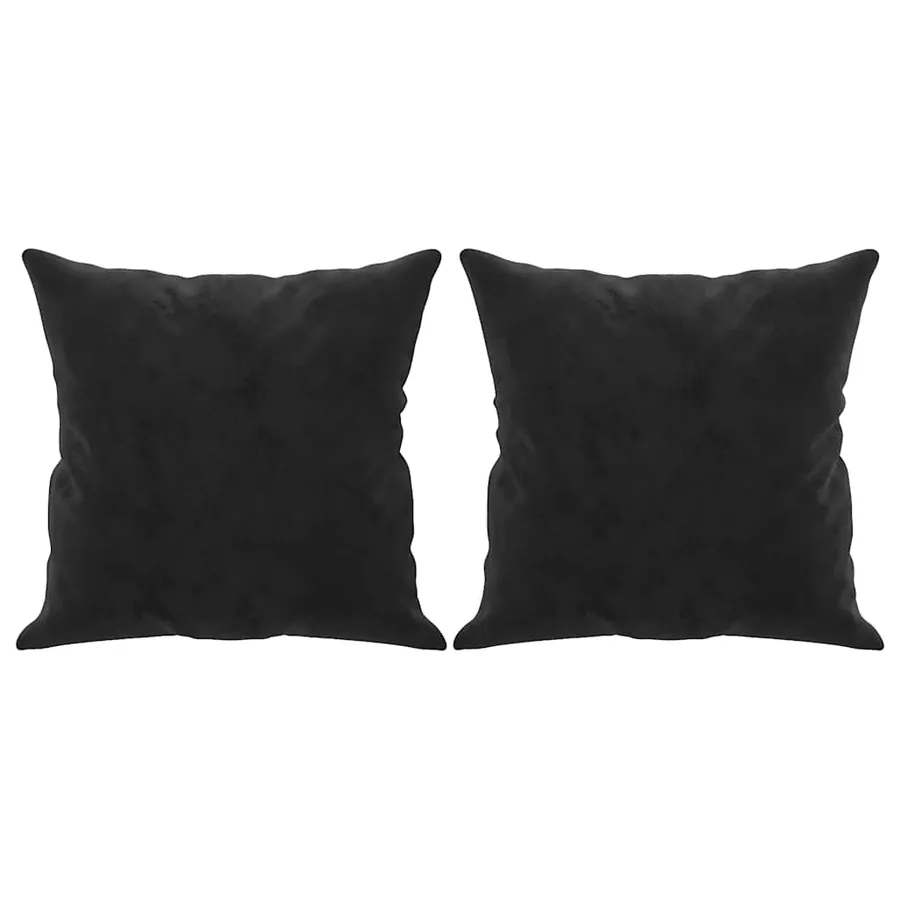 Canapé 2 places avec oreillers décoratifs noir 140 cm velours - 5