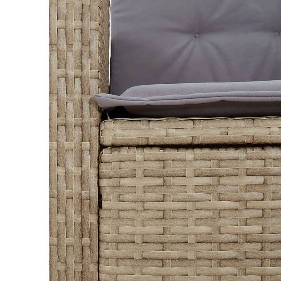 Ensemble à manger de jardin coussins 7 pcs mélange beige rotin - 10
