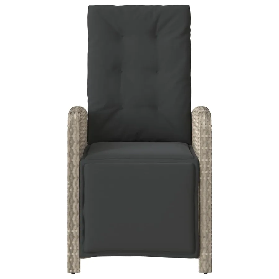 Ensemble de bistro 3 pcs et coussins gris clair résine tressée - 5