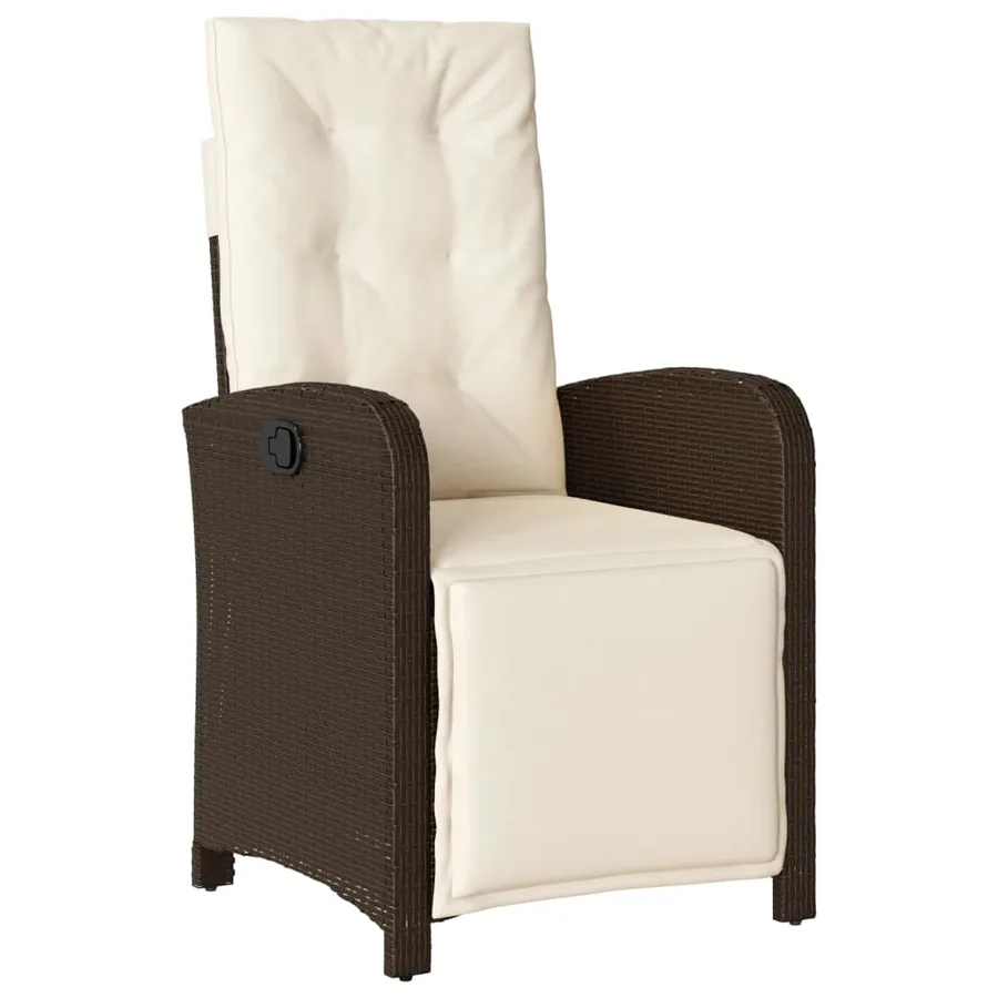 Ensemble à manger de jardin et coussins 9 pcs marron poly rotin - 5
