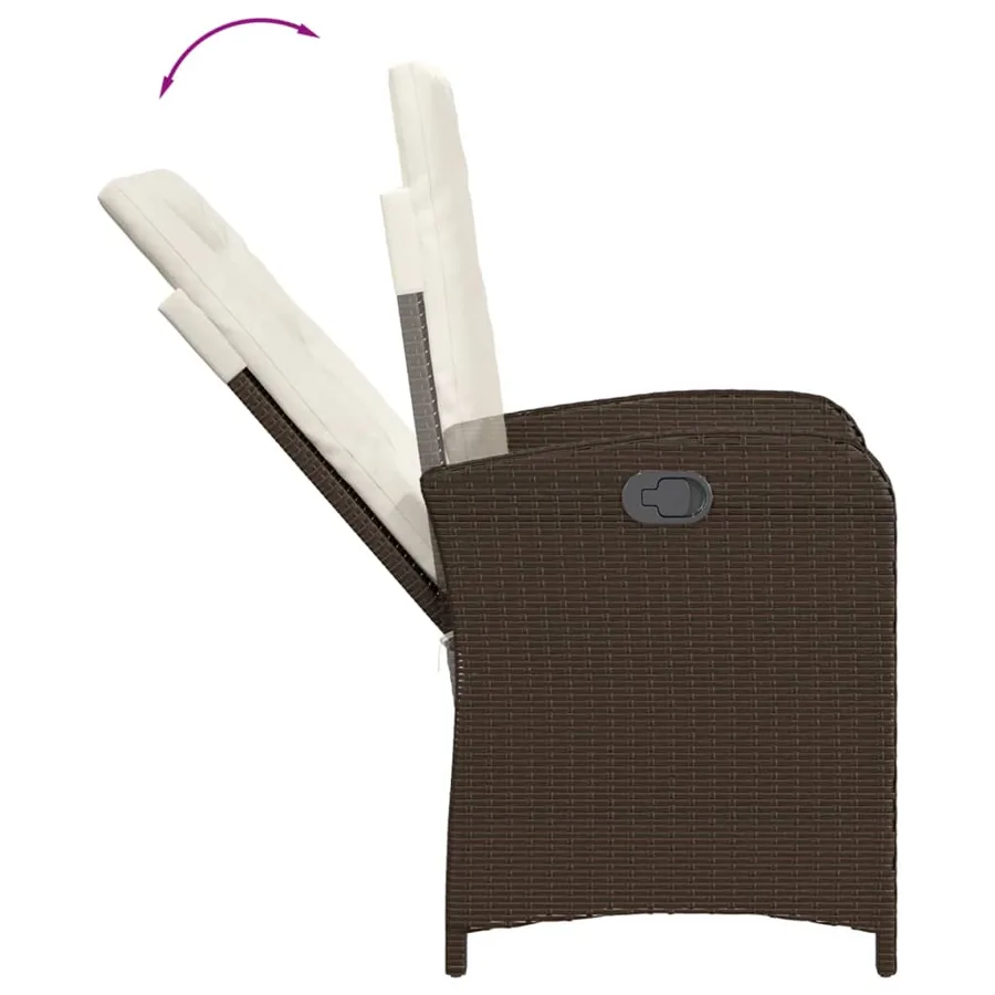 Ensemble à manger de jardin et coussins 9 pcs marron poly rotin - 6