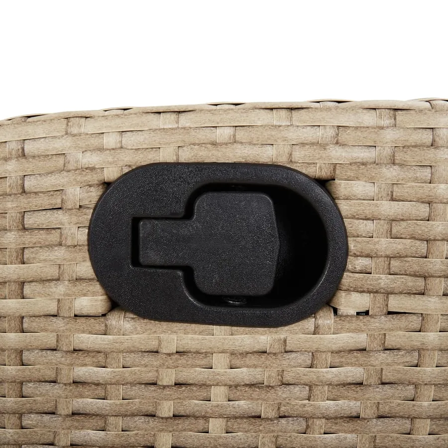 Ensemble à manger de jardin et coussins 9 pcs beige Poly rotin - 6
