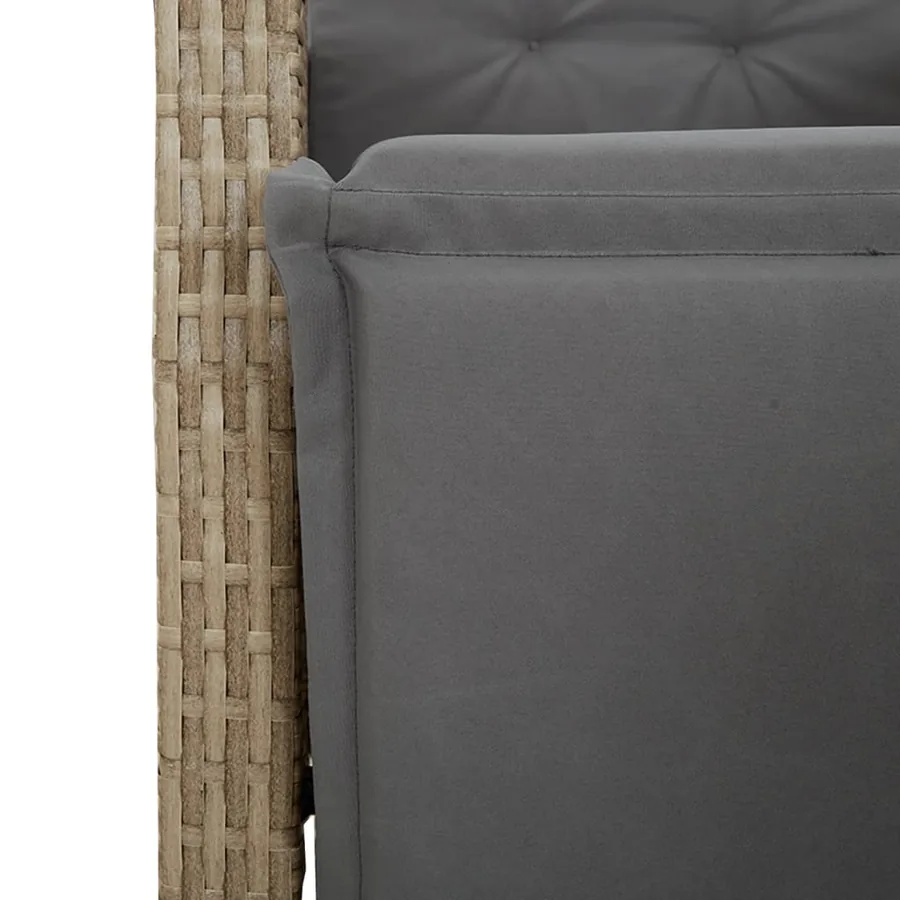 Ensemble à manger de jardin et coussins 9 pcs beige Poly rotin - 8