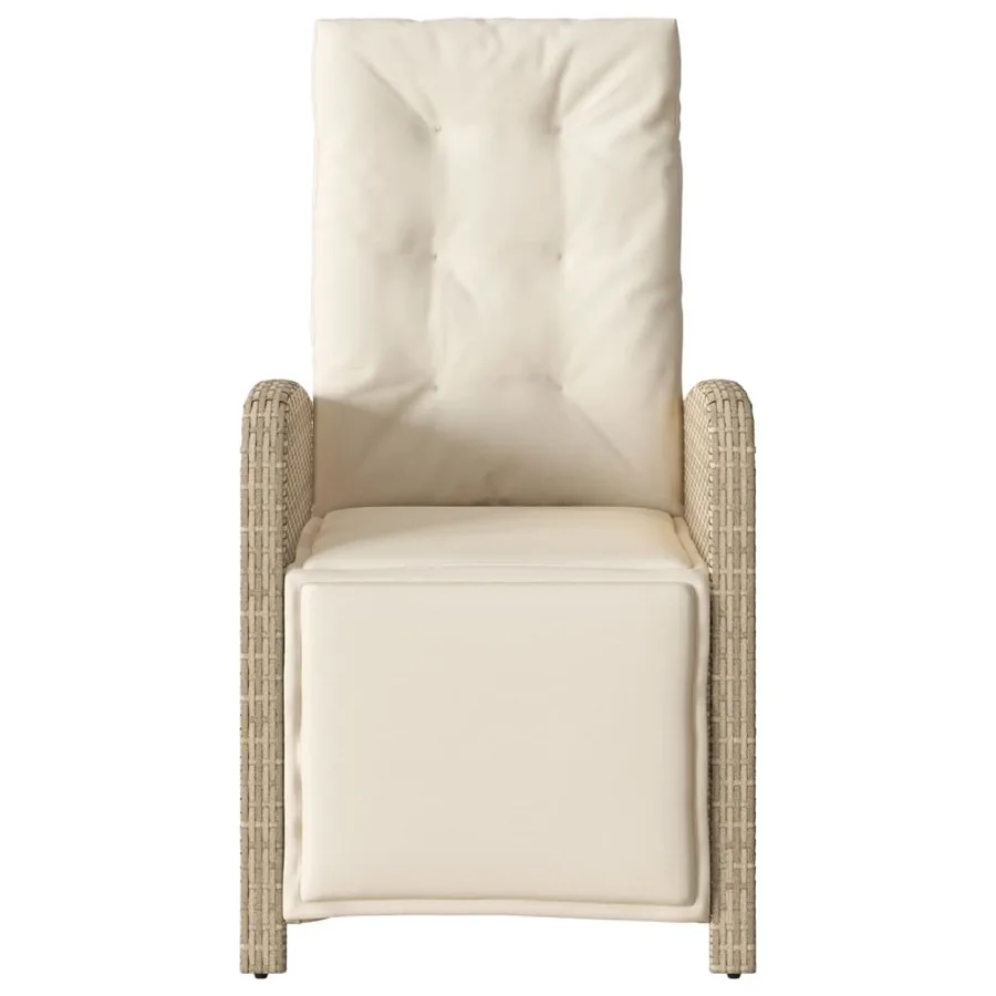 Chaises inclinables de jardin lot de 2 avec repose-pied rotin - 5